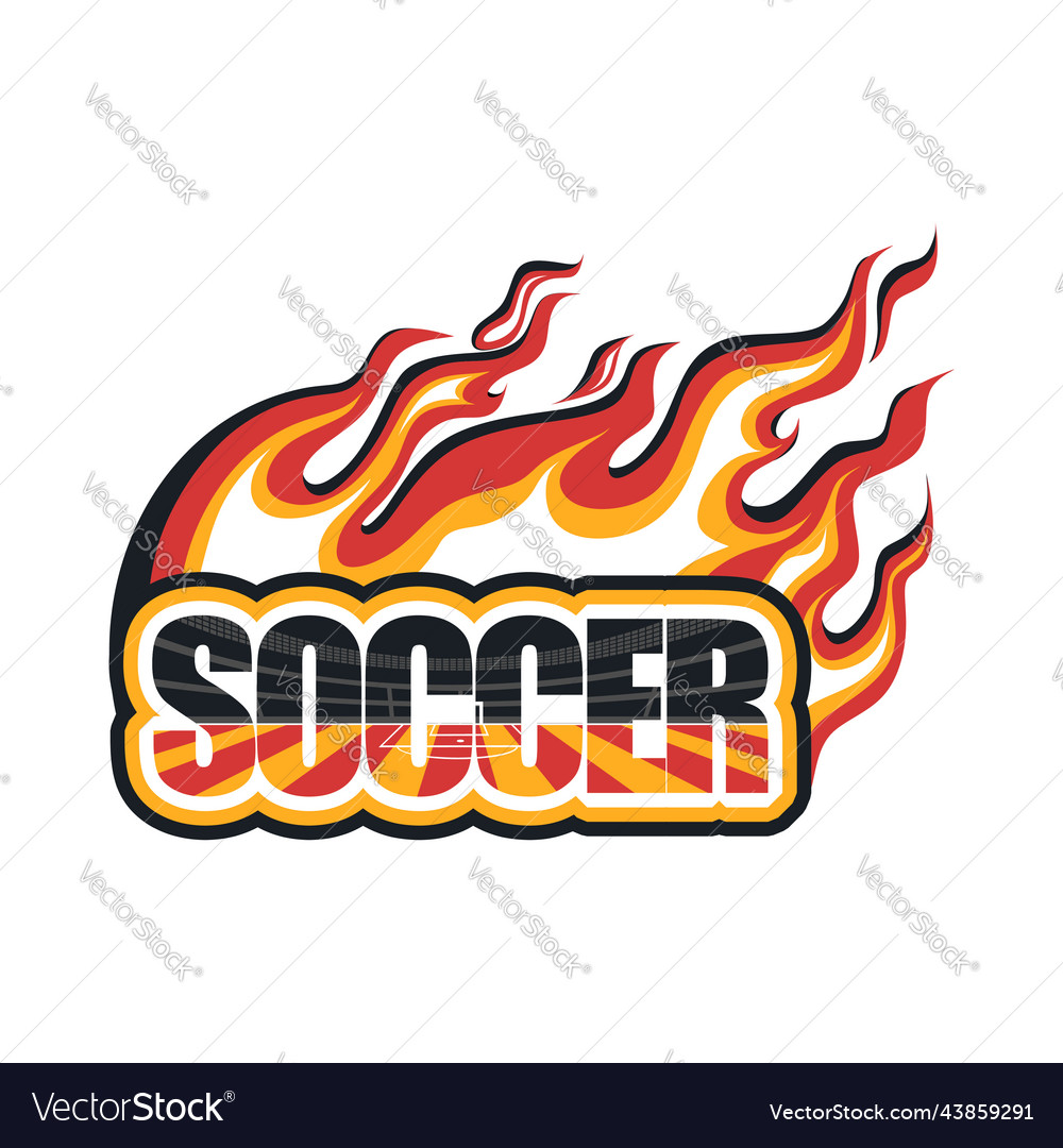 Soccer the inscription with a flame on fire