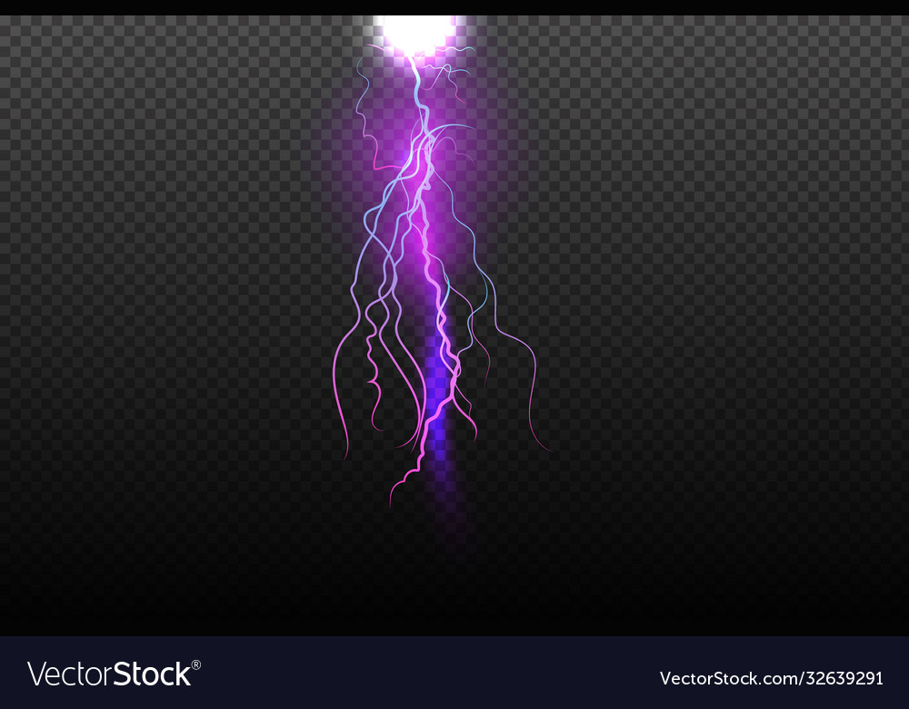 Sparkling lightning on black background magic Vector Image