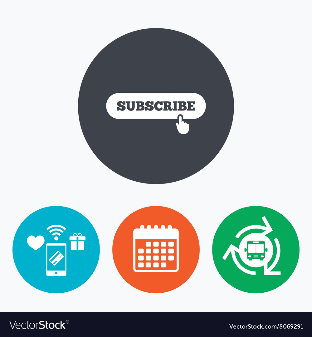 Subscribe with hand pointer icon membership