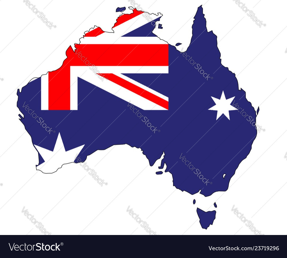 Australia flag map