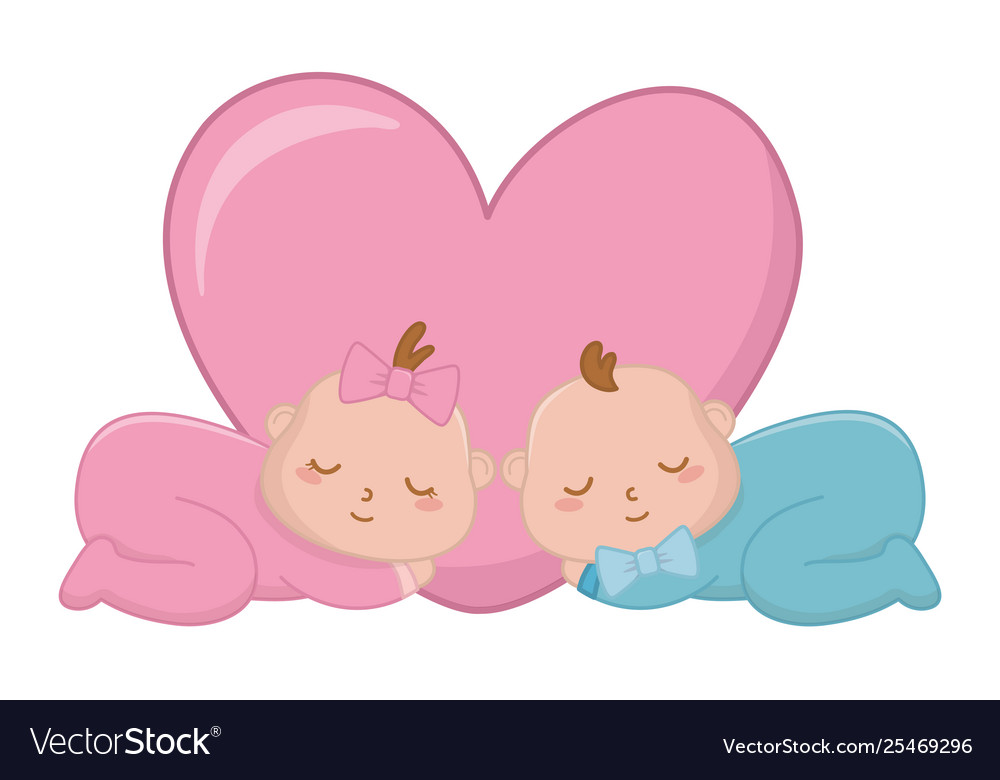 Babys sleeping with heart