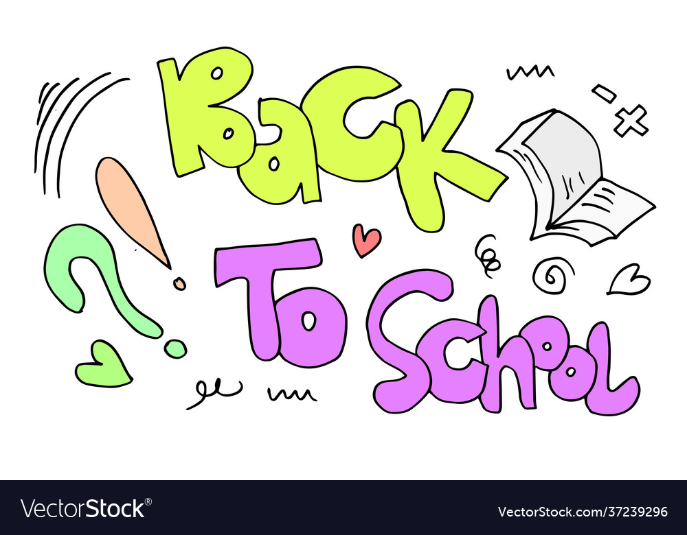 Back to school banner in cute handwritten