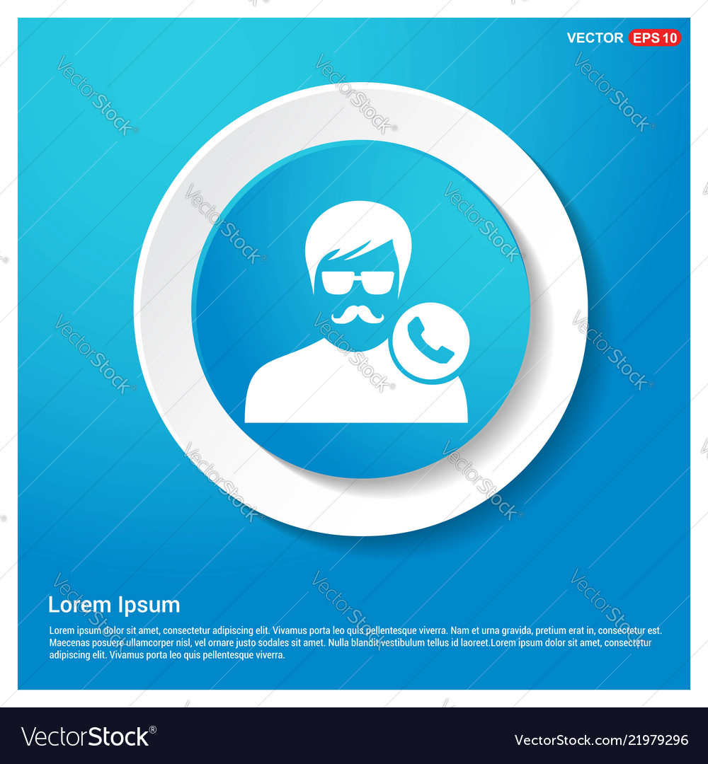 Call user icon abstract blue web sticker button