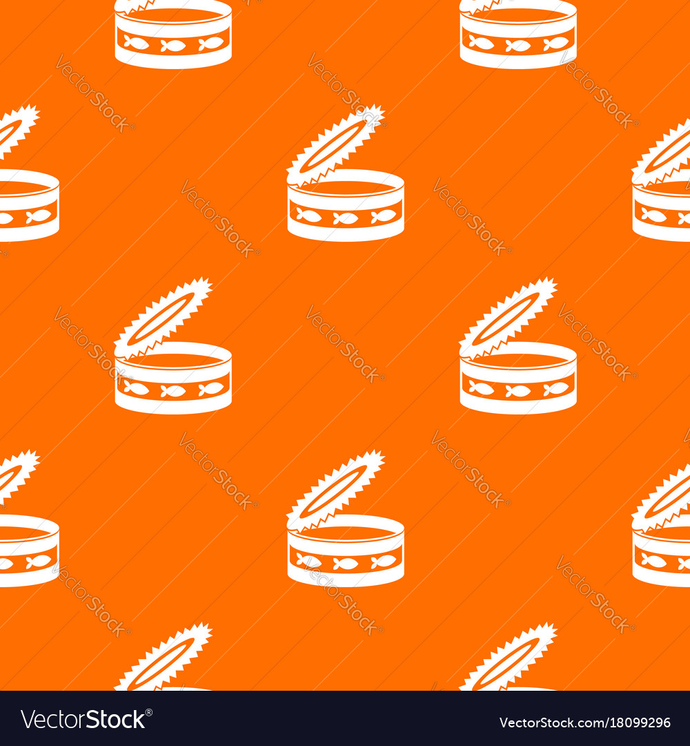 Canned food for cat pattern seamless Royalty Free Vector