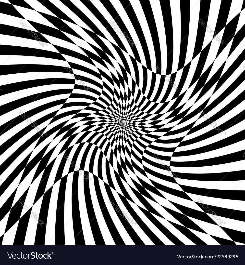 Checkered pattern with distortion effect deformed vector image Checkered pattern with distortion effect deformed