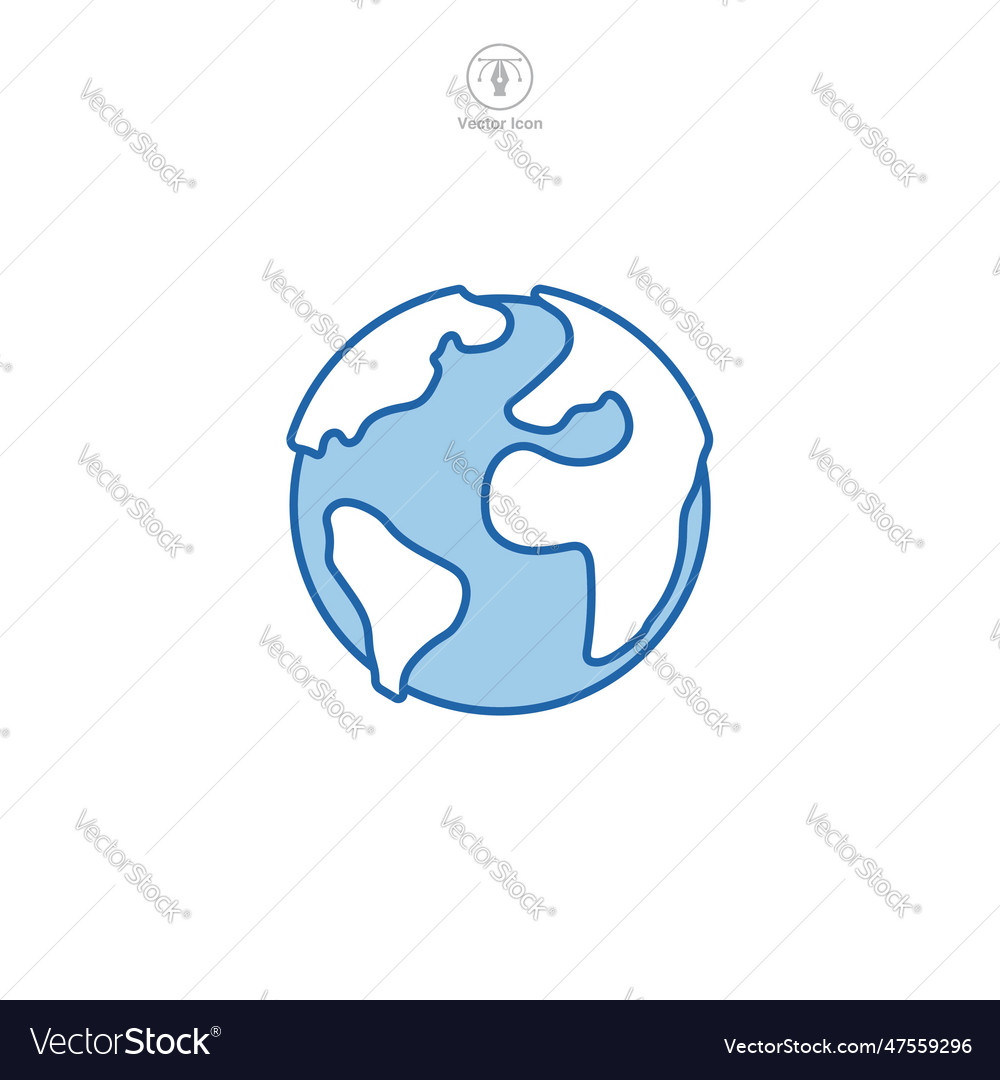 Clean of a globe icon representing global