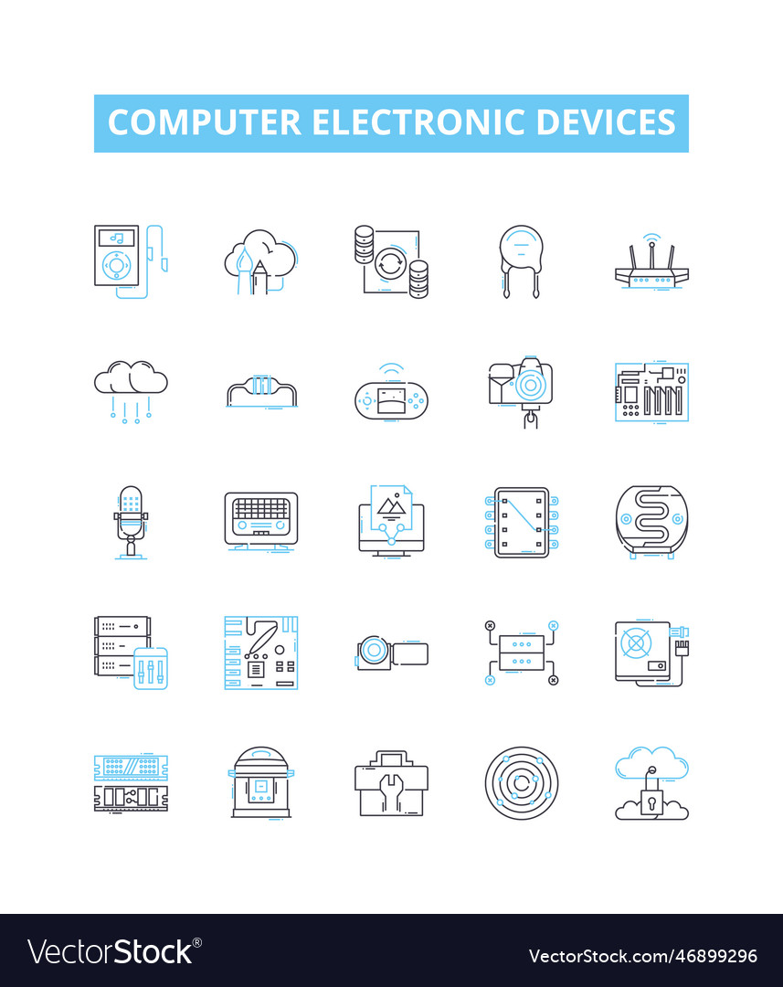 Computer elektronische Geräte Zeilensymbole Set