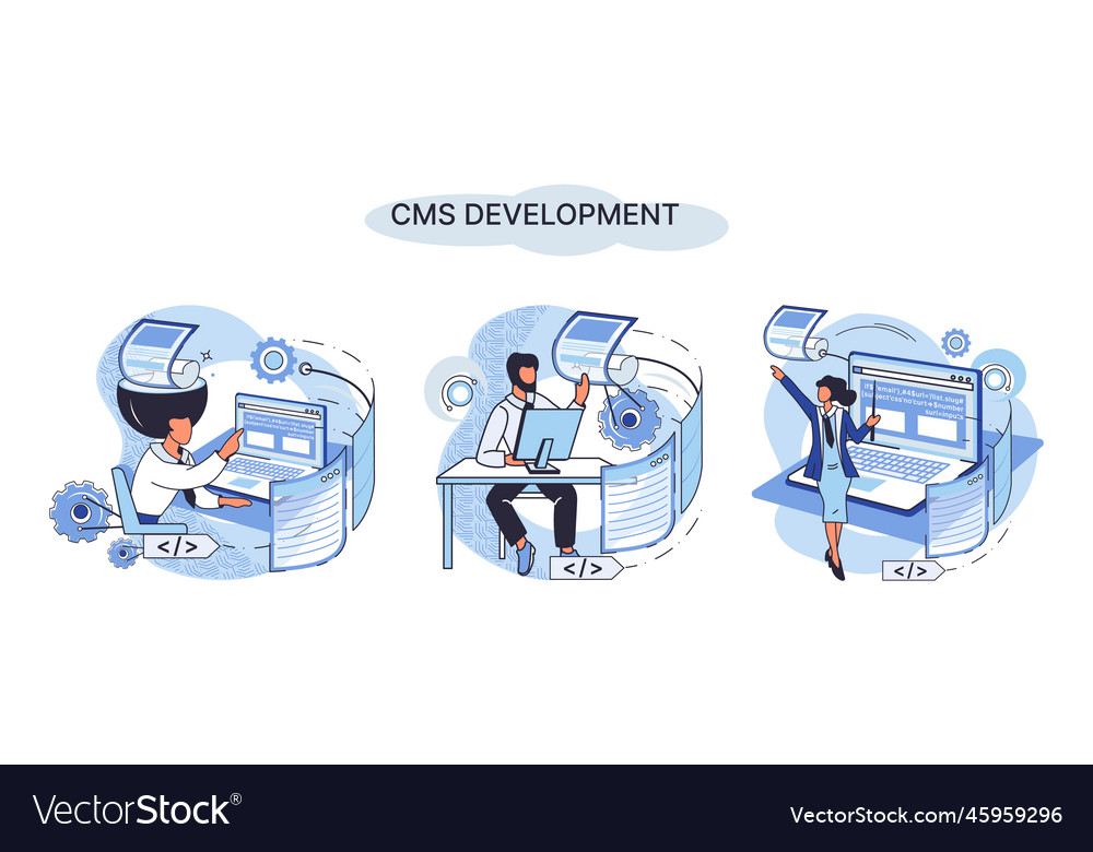 Concept of digital content management system cms Vector Image