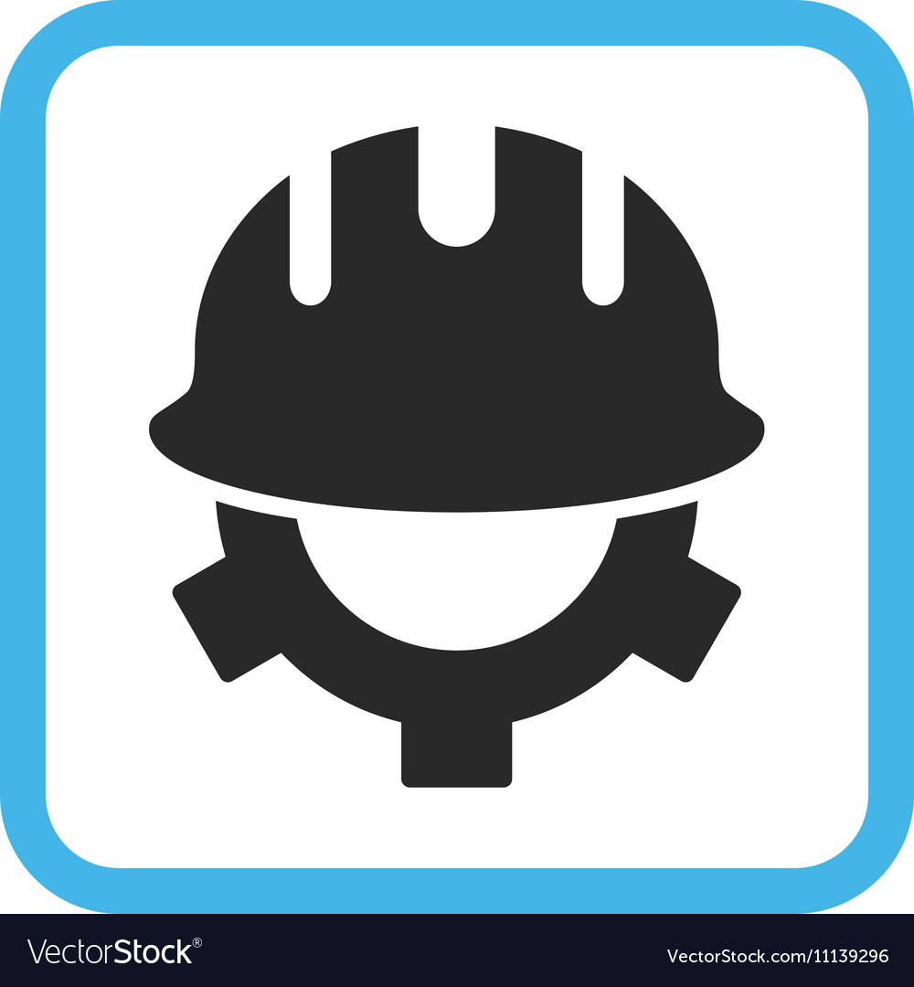 Development helmet icon in a frame