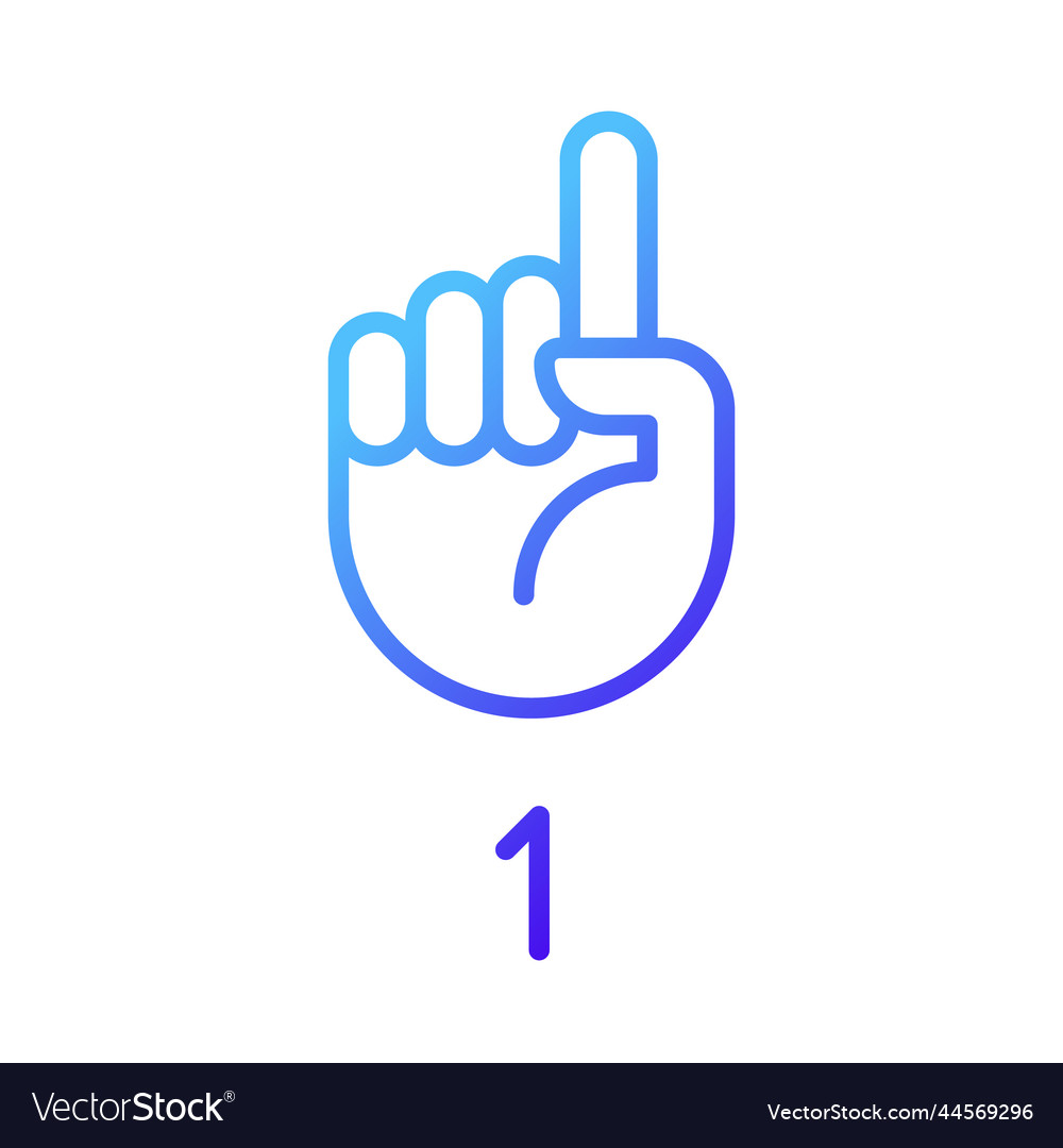 Digit one in asl pixel perfect gradient linear
