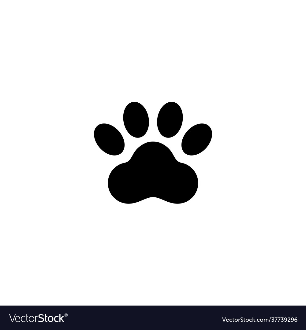 Dog or cat paw print animal foot flat icon Vector Image