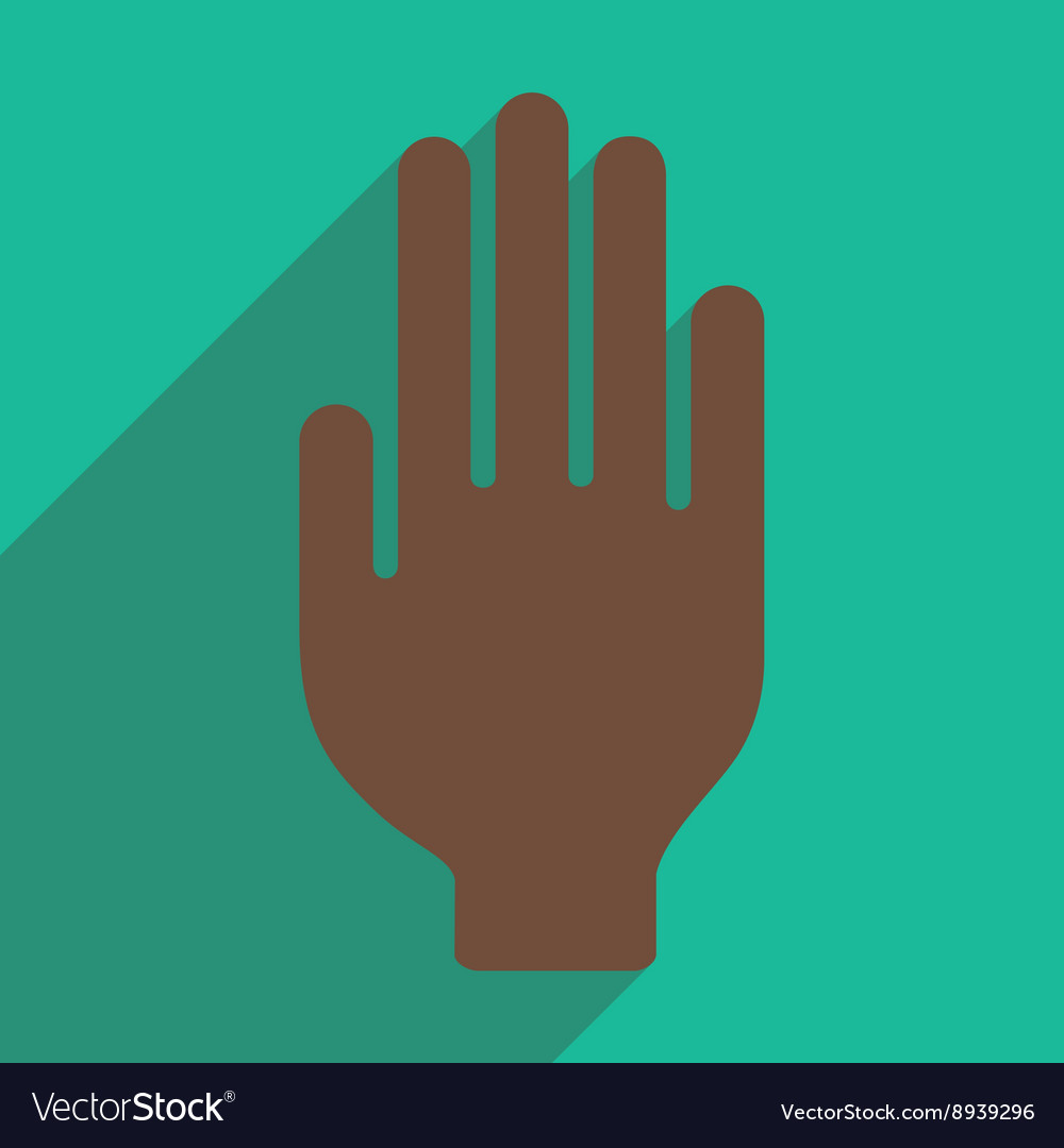 Flat with shadow icon and mobile application hand