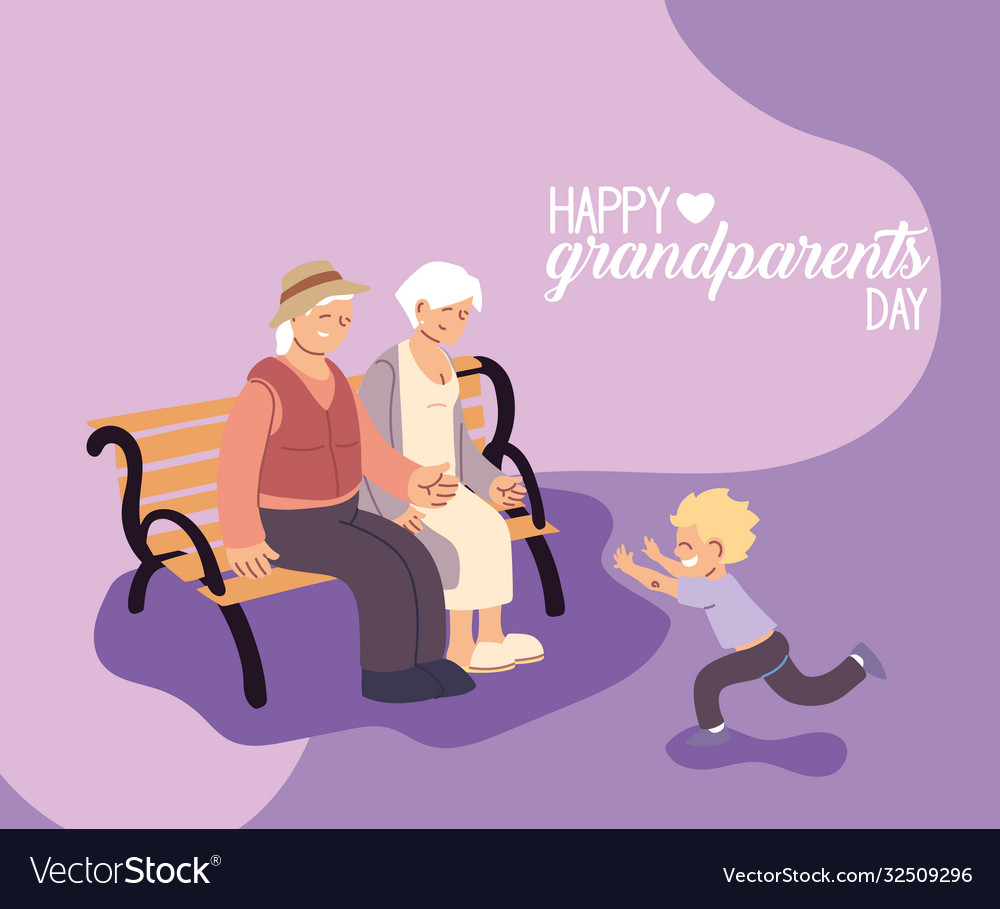 Grandmother and grandfather with grandson happy Vector Image