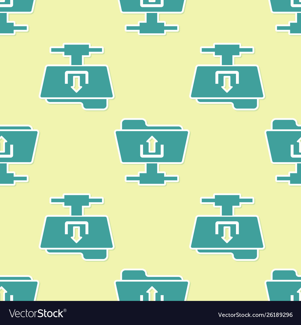 Green ftp folder upload icon seamless pattern