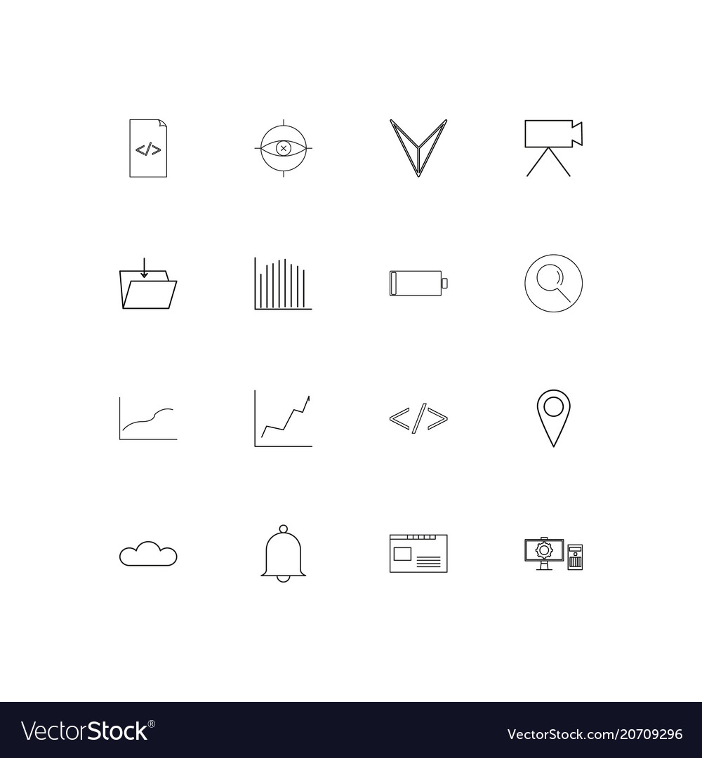Internet of things simple linear icons set
