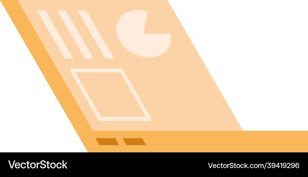 Laptop with analytics Royalty Free Vector Image