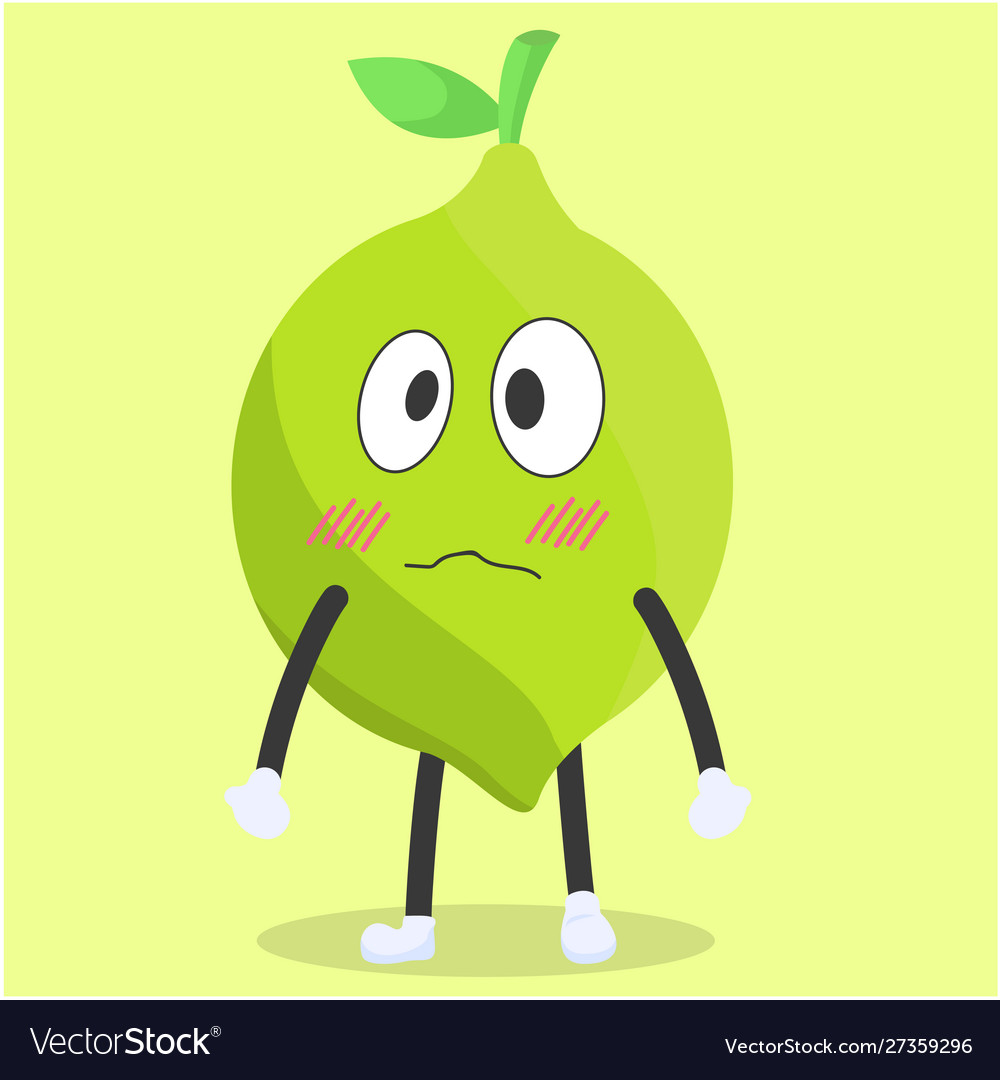Lemon character with a moody expression vector image Lemon character with a moody expression