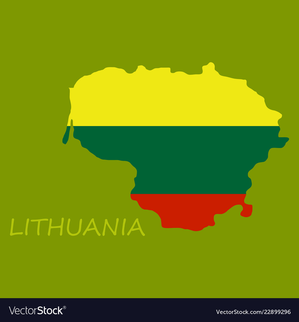 Lithuania Map with Flag Texture