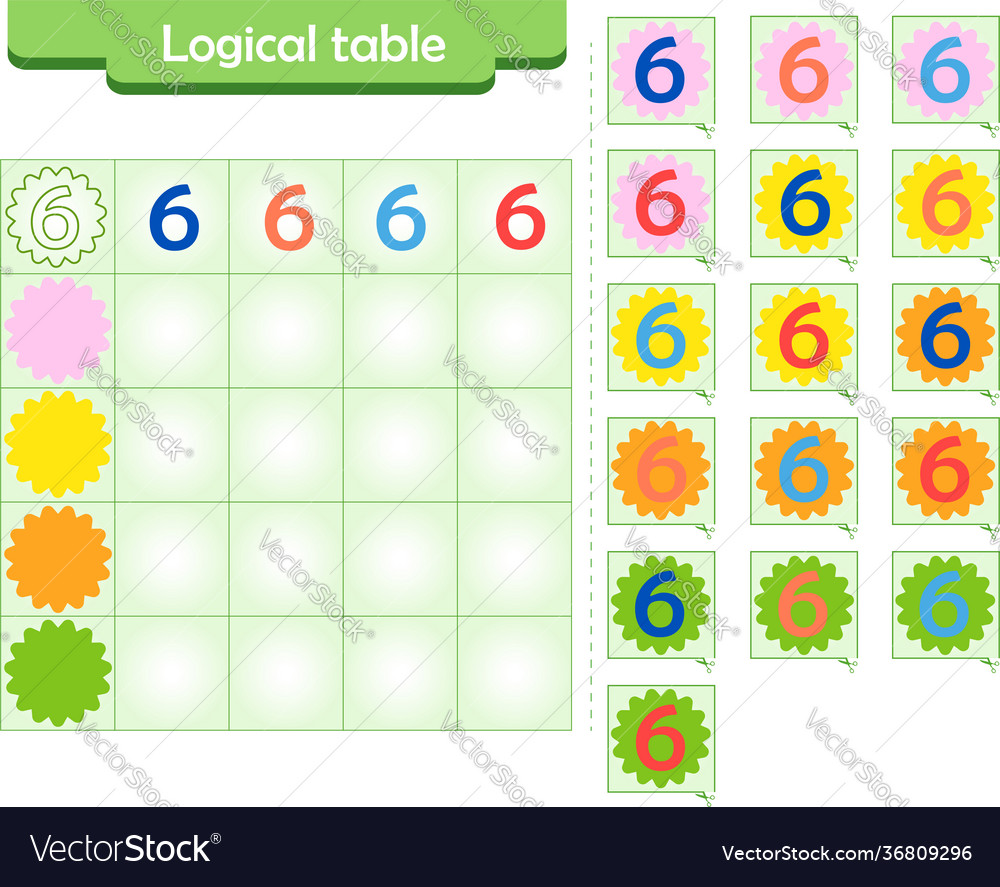 Logic puzzle game for children Vector Image Logic puzzle game for children
