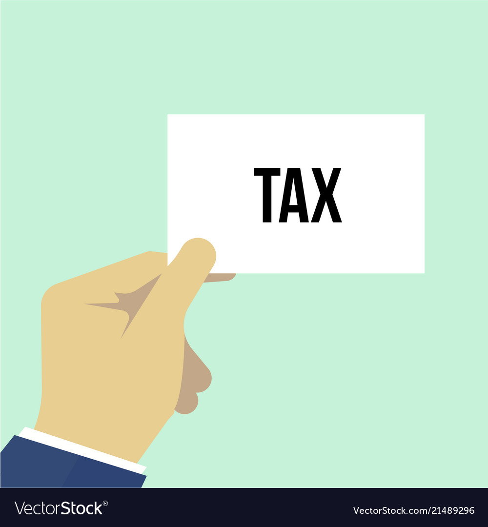 Man showing paper tax text