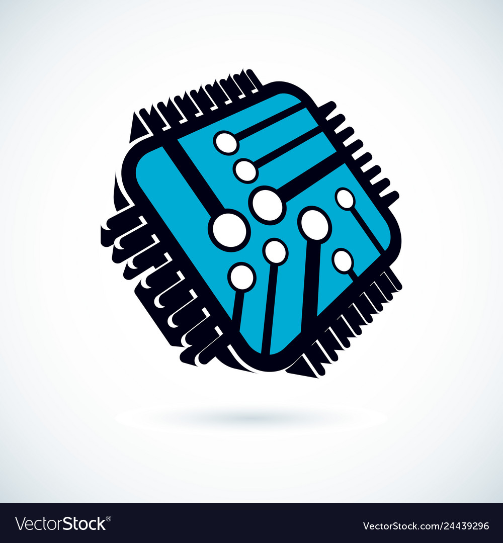 Microchip design cpu information communication vector image Microchip design cpu information communication