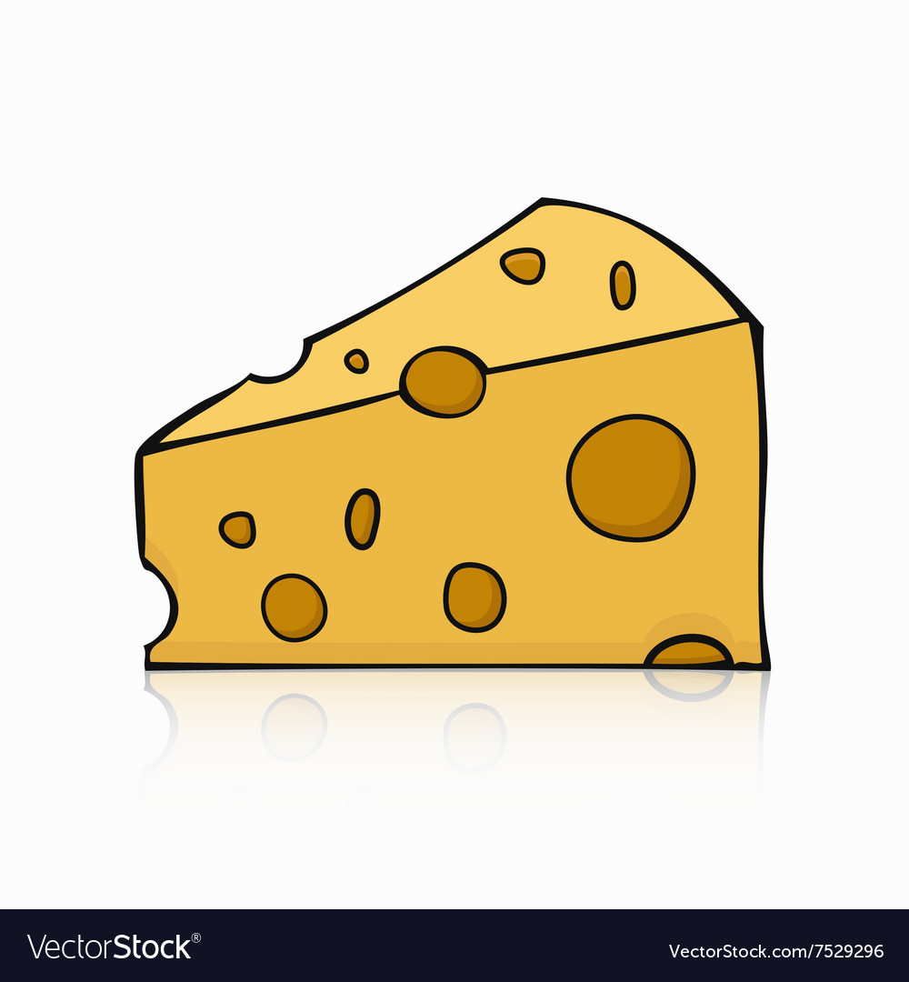 Modern Hands Drawing Cheese On White Royalty Free Vector