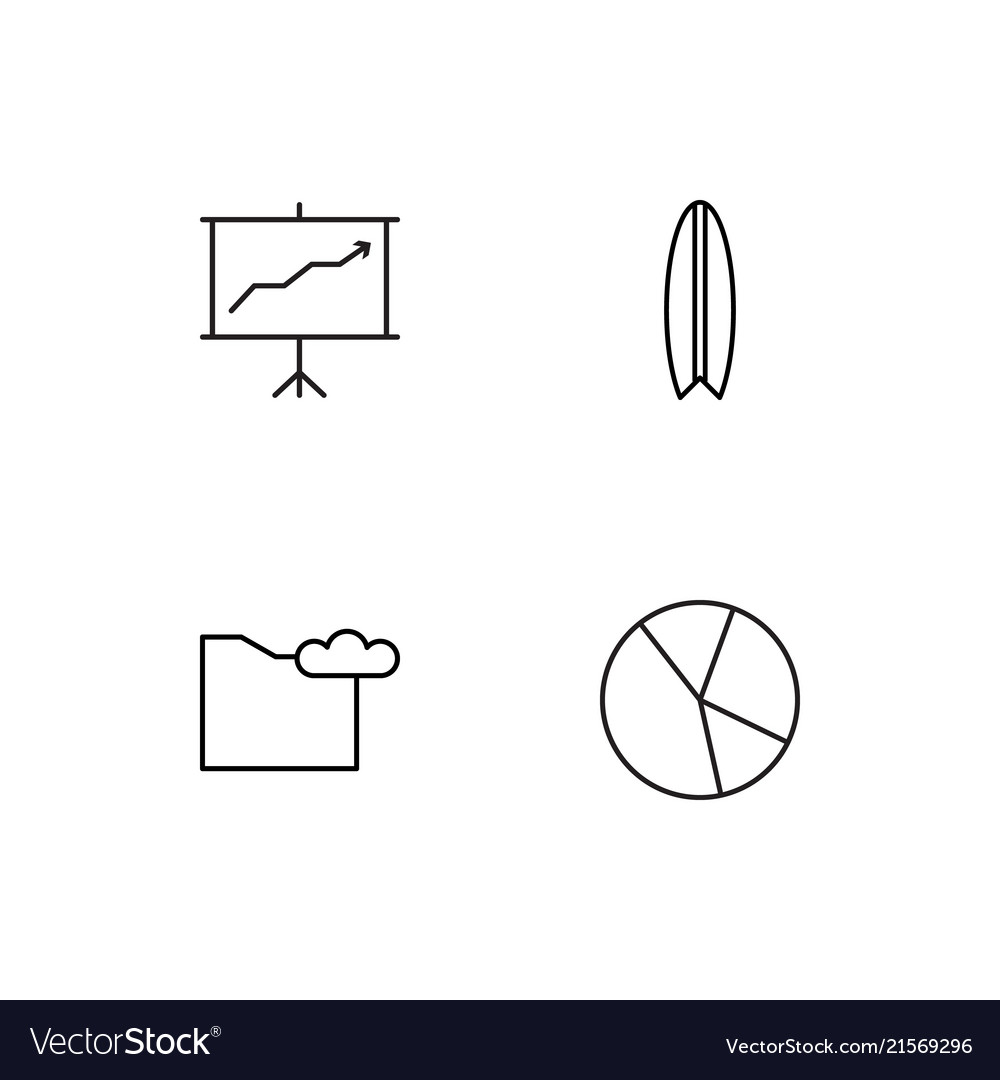 Office linear icons set simple outline