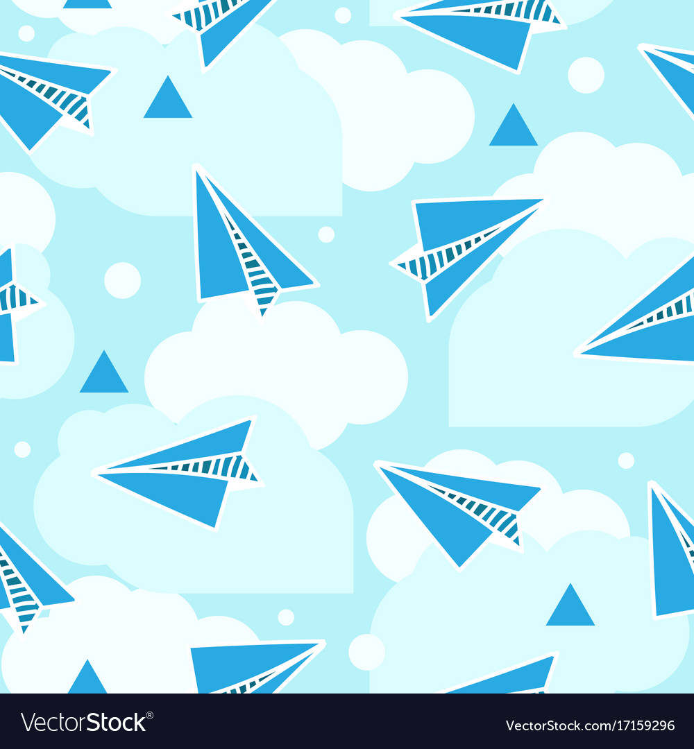 Paper planes seamless pattern abstract background