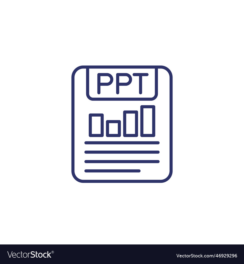 Ppt file format line icon