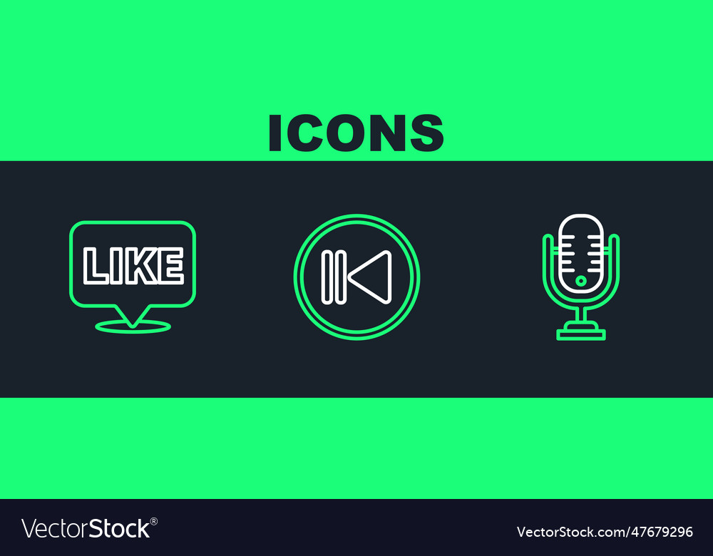 Set line microphone like in speech bubble Vector Image Set line microphone like in speech bubble