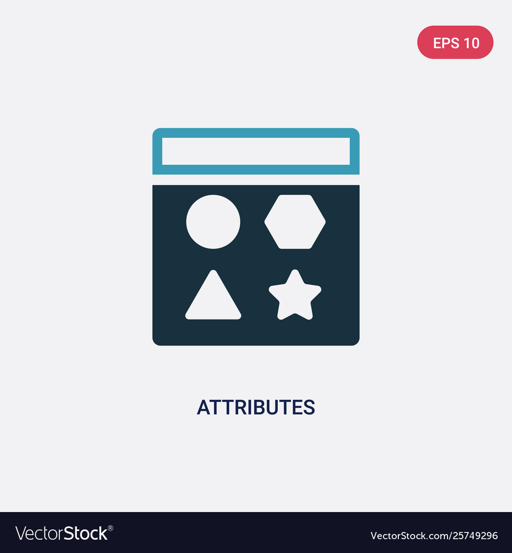 Two color attributes icon from technology concept