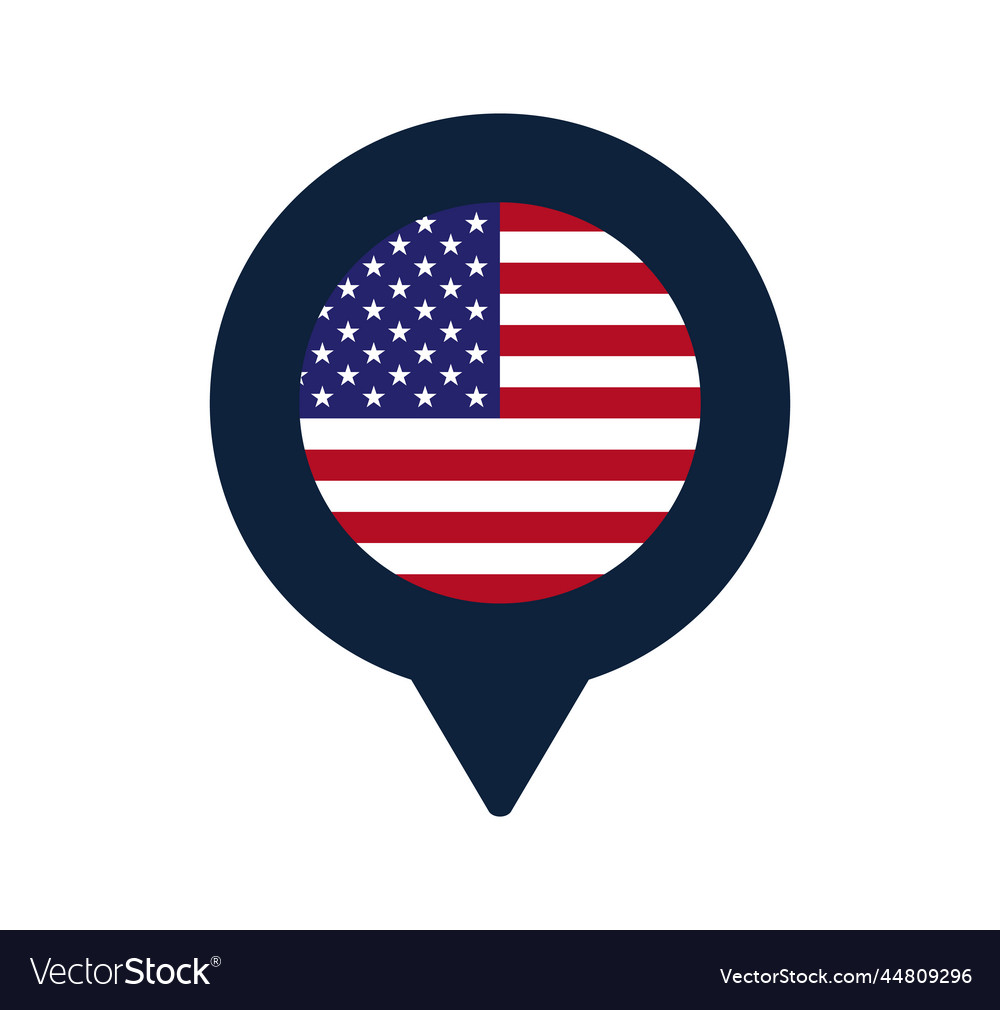 Usa flag and map pointer icon national Vector Image Usa flag and map pointer icon national