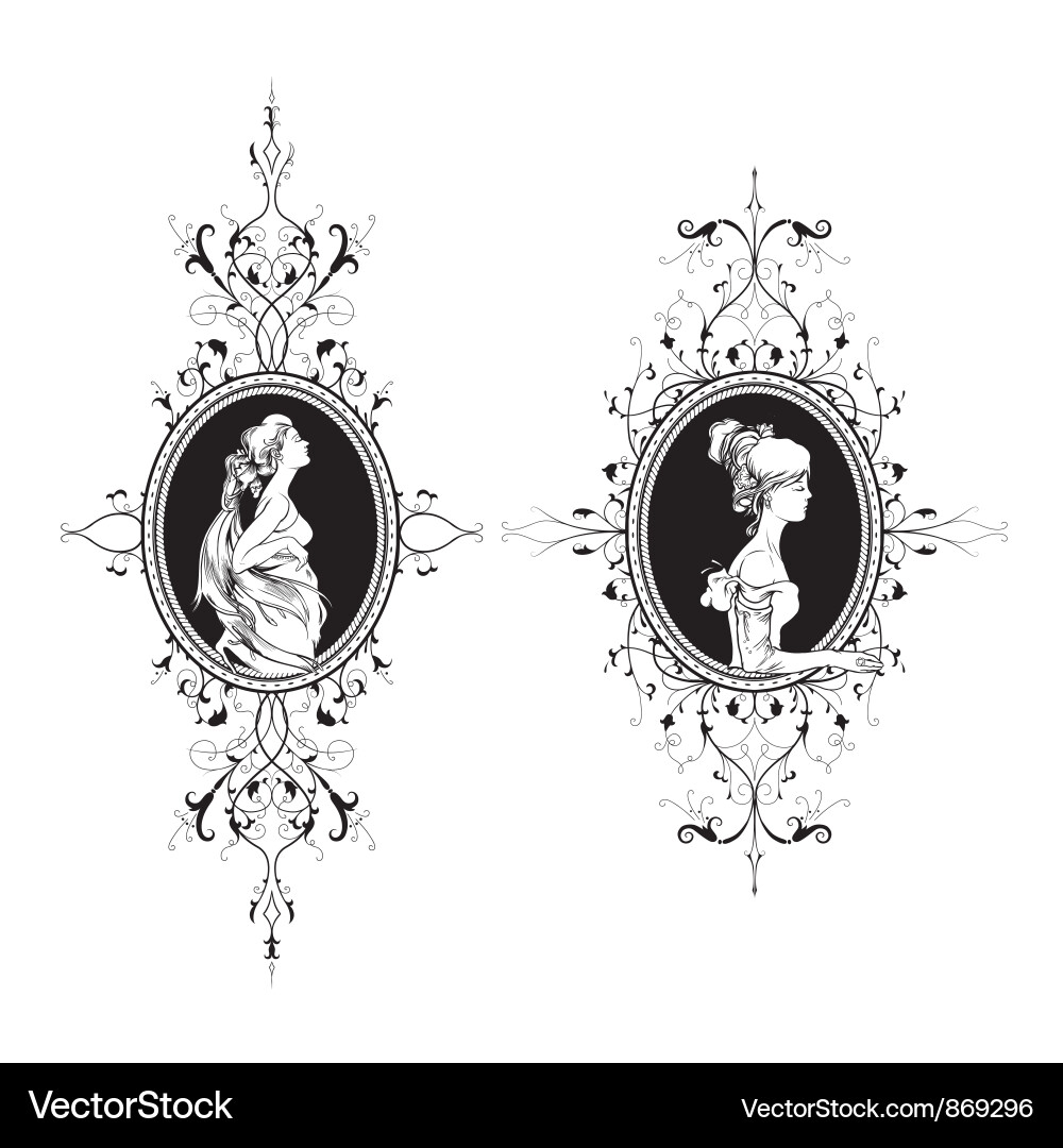 Vintage frames set Royalty Free Vector Image - VectorStock