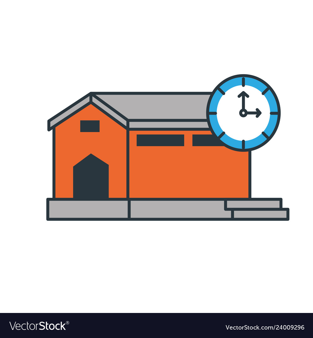 Warehouse building with chronometer timer