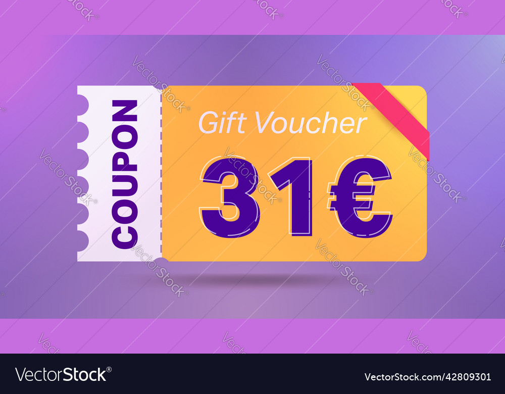 31-euro-coupon-promotion-sale-for-website-vector-image