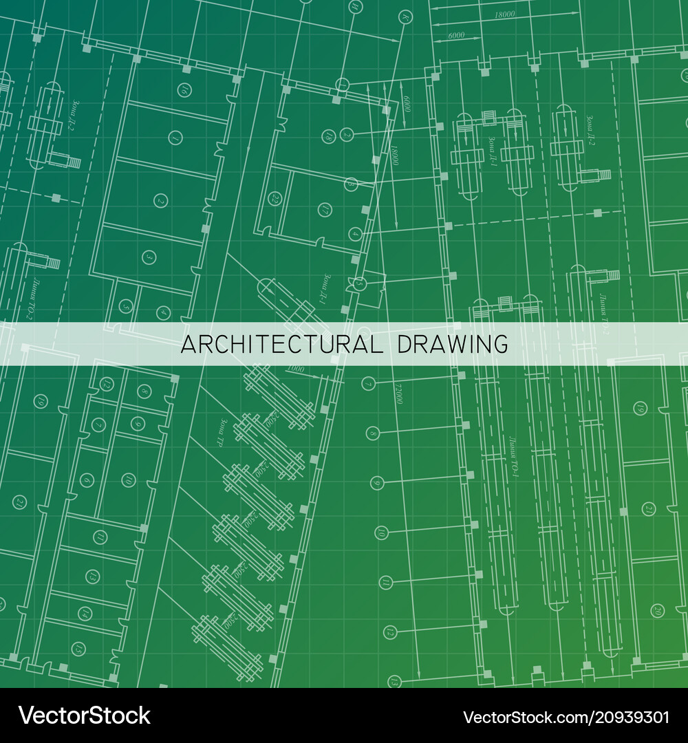 Architectural drawing plan Royalty Free Vector Image