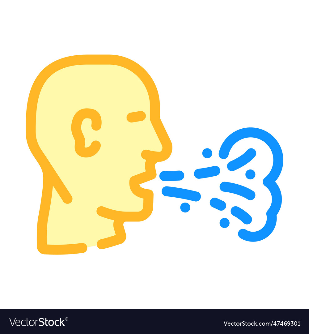 Breath smell color icon Royalty Free Vector Image