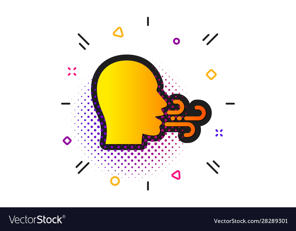 Breathing icon breath difficulties sign Royalty Free Vector