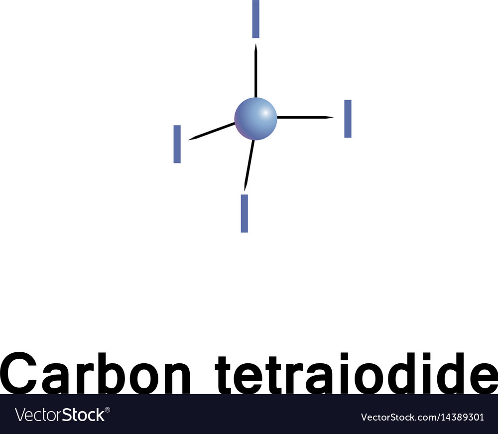 Carbon tetraiodide is a tetrahalomethane Vector Image