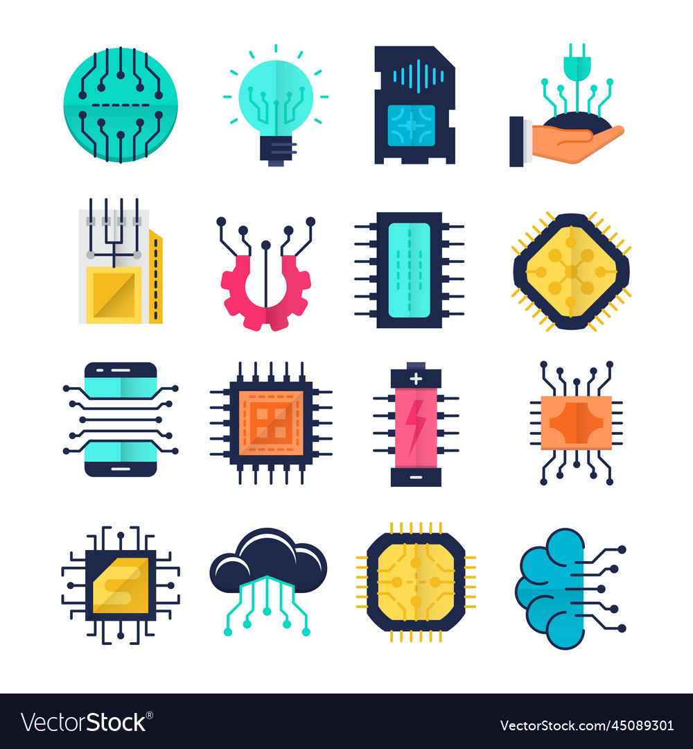 Electronics icons set
