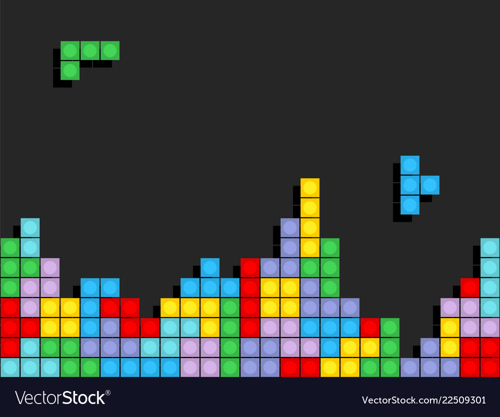 Game Bricks Tetris Template. Color Pixel Blocks Editorial Stock