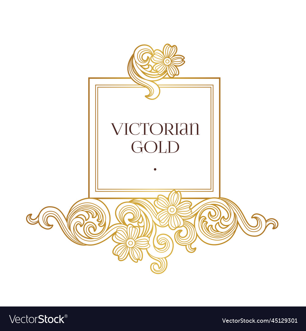 Golden element square frame for design template Vector Image Golden element square frame for design template