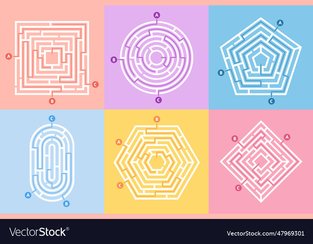 Labyrinth game maze conundrum way rebus vector image Labyrinth game maze conundrum way rebus