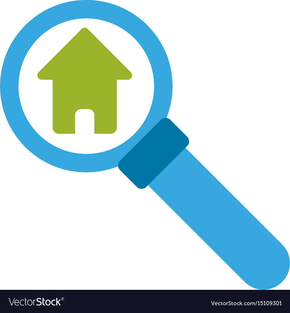 Magnifying glass and house real estate related