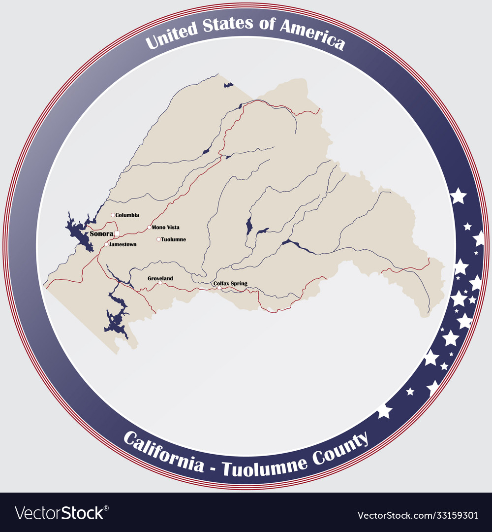 Map tuolumne county in california