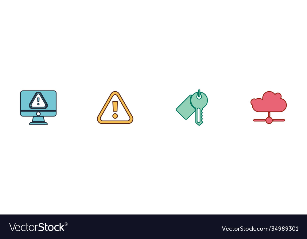 Set monitor with exclamation mark Vector Image Set monitor with exclamation mark
