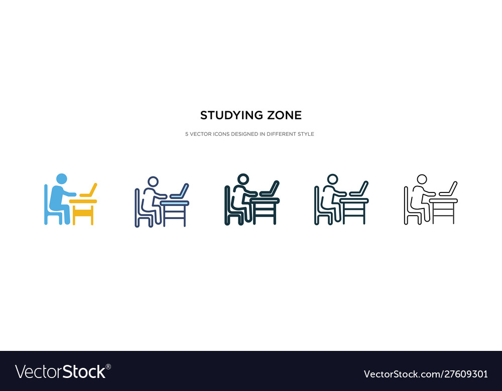 Studying zone icon in different style two