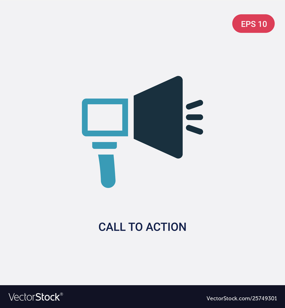 Two color call to action icon from technology