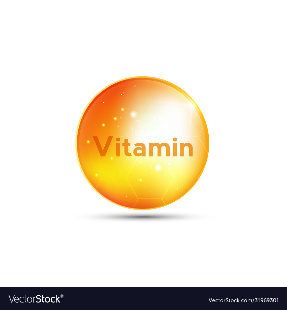 Vitamin yellow capsule bubble realistic