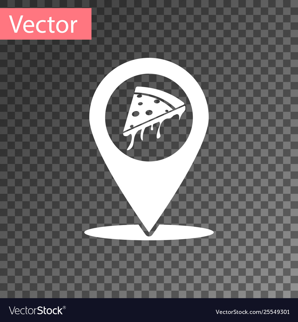 White map pointer with fast food slice pizza icon vector image White map pointer with fast food slice pizza icon